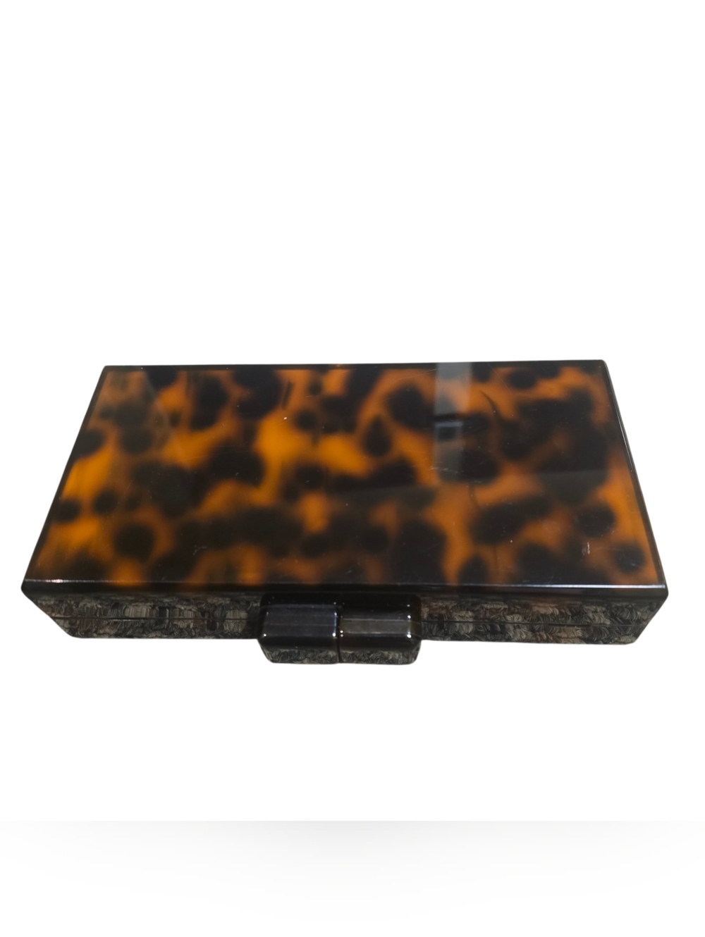 Rare Hard To Find Sam Edelman Freya Tortoise Hard Case Clutch With Strap